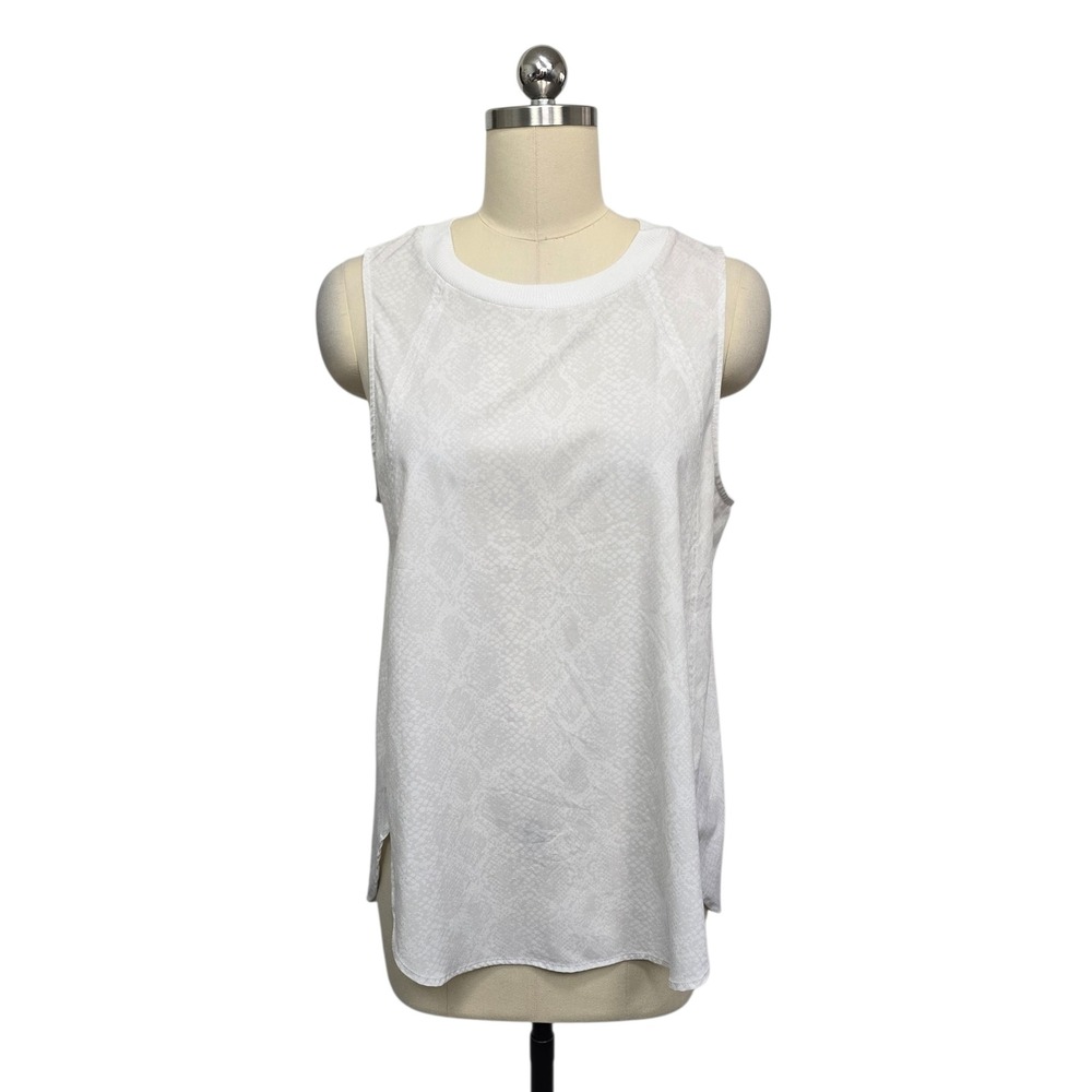 Athleta White Snake Print Sleeveless Tank Top Size‎ M Athletic Athleisure